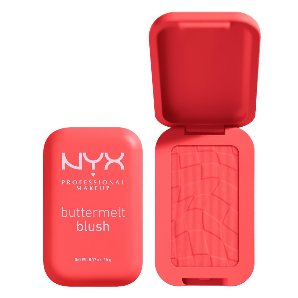NYX Buttermelt front packaging showing compact and shade label, easy selection benefit