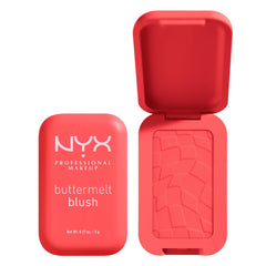 NYX Buttermelt front packaging showing compact and shade label, easy selection benefit