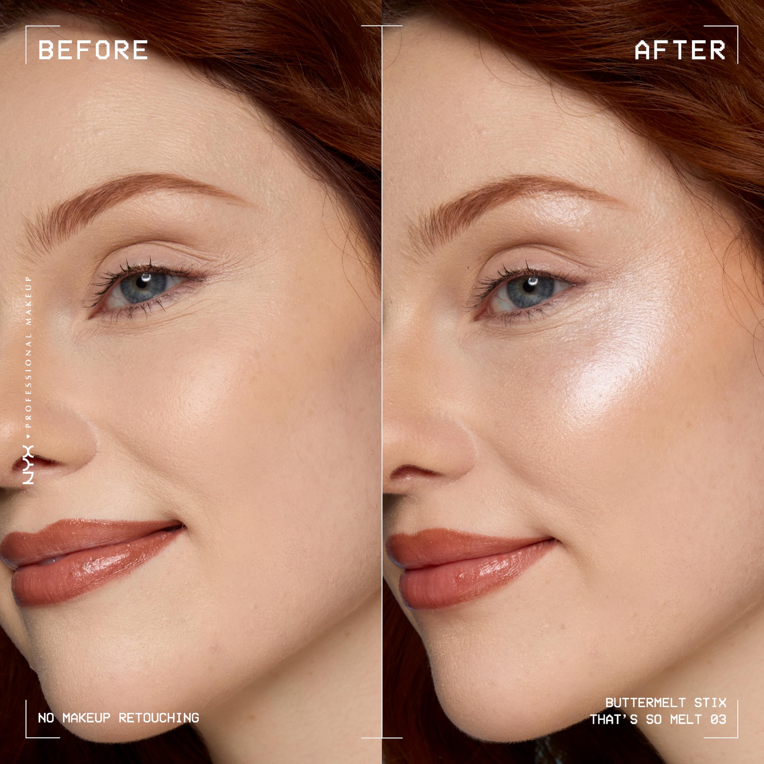 NYX PROFESSIONAL MAKEUP swatch stripe of Buttermelt texture showing sheer glaze and blendable finish