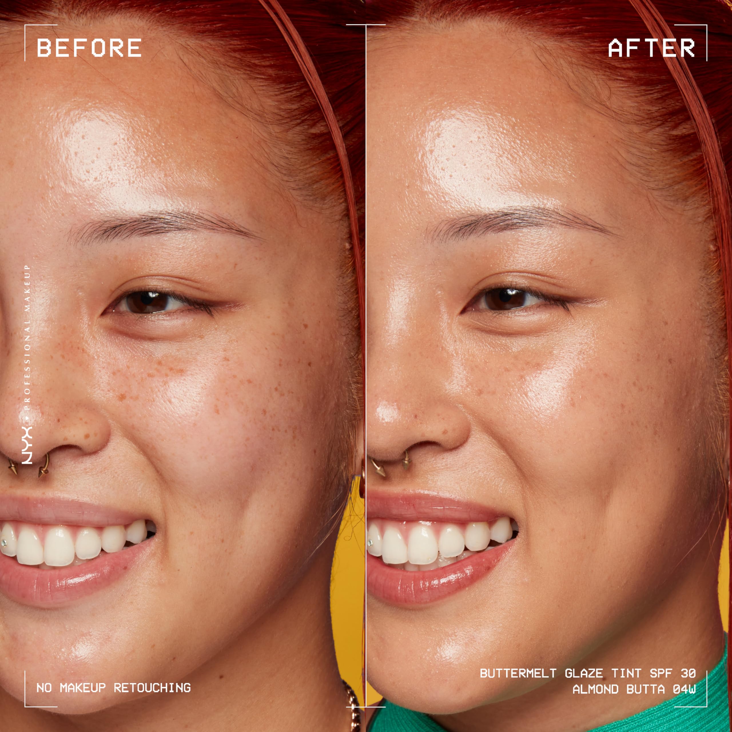 NYX PROFESSIONAL MAKEUP close-up of smooth buttermelt glaze texture delivering hydration