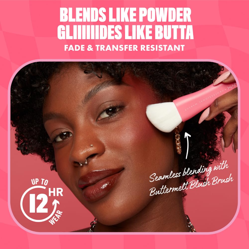 NYX Buttermelt lifestyle image on model showing finished look and wearable glow