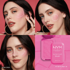 NYX Buttermelt open compact displaying pan and product name for quick shade identification