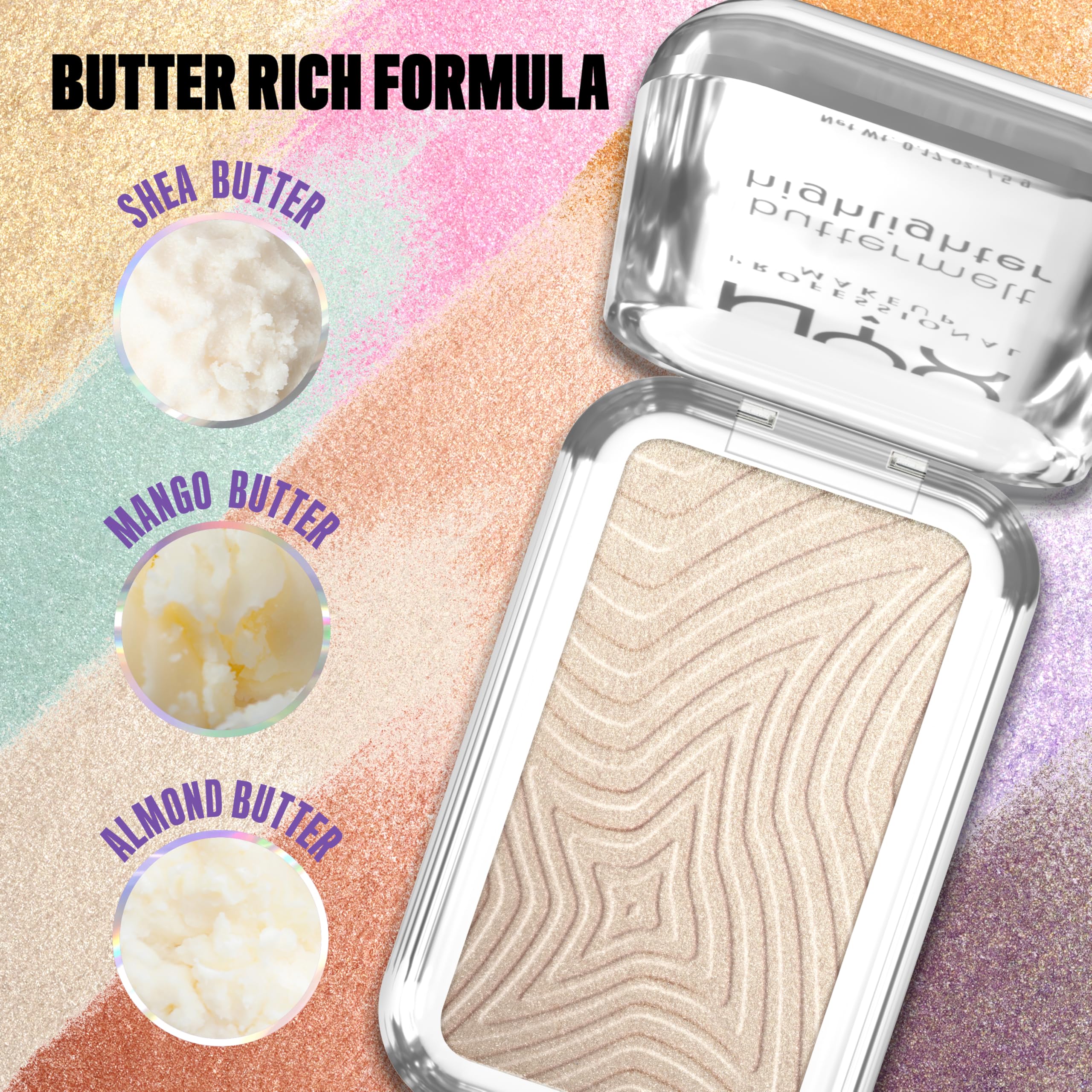 NYX Buttermelt open pan at an angle revealing buttery texture