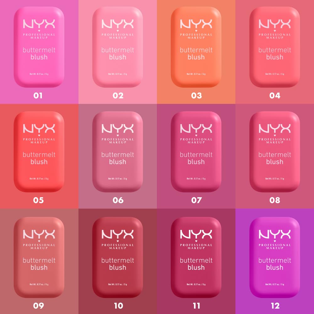 NYX PROFESSIONAL MAKEUP shade range lineup displaying 12 shades for varied skin tones
