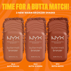 NYX PROFESSIONAL MAKEUP swatch on skin showing Do Butta deep golden payoff