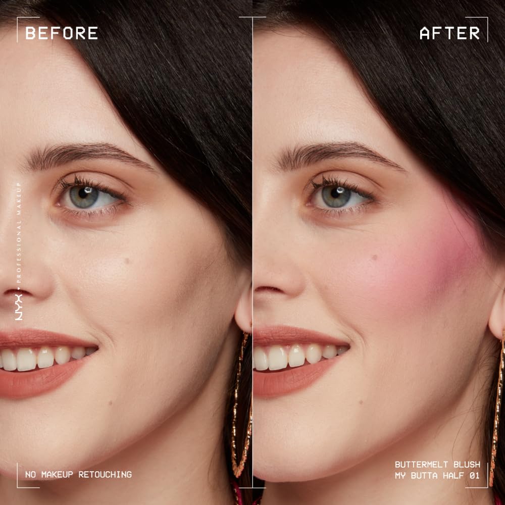 NYX PROFESSIONAL MAKEUP swatched and blended on skin for natural flush benefit