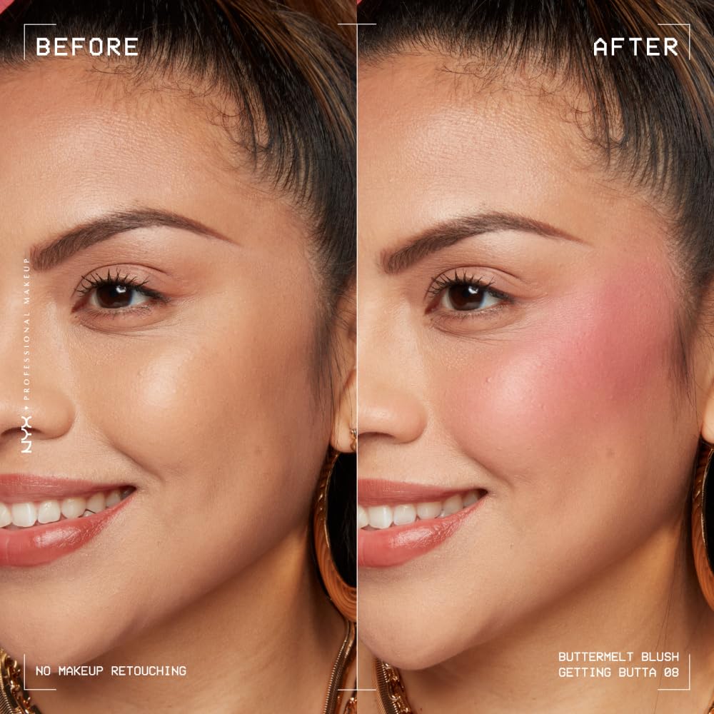 NYX PROFESSIONAL MAKEUP texture swipe on skin showing blendability and satin finish