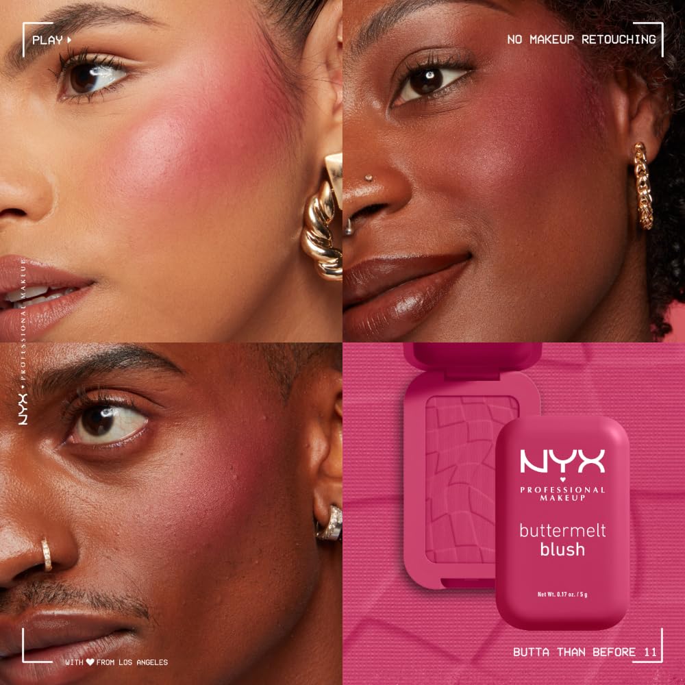 NYX PROFESSIONAL MAKEUP blush paired with bronzer creating a seamless sun-kissed finish