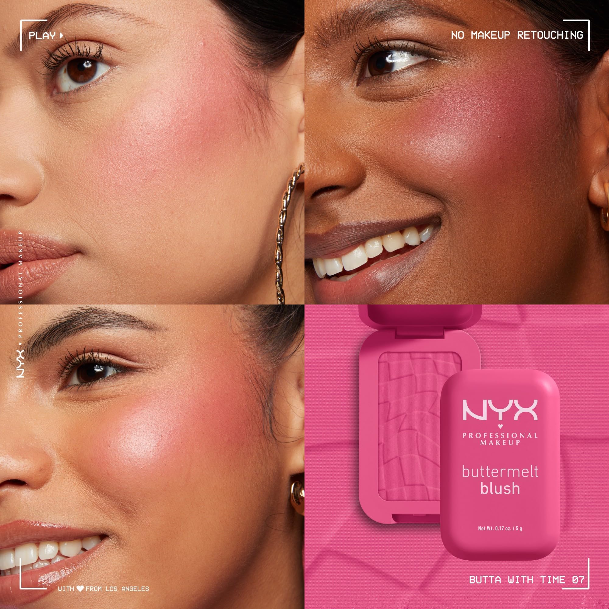 NYX Buttermelt paired with bronzer creating warm, sun-kissed finish