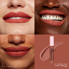 NYX PROFESSIONAL MAKEUP arm swatch of Candela Babe showing true warm rose nude payoff