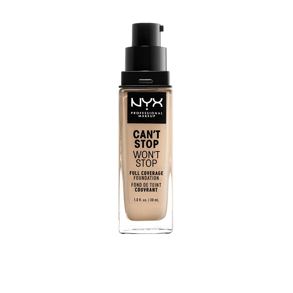 NYX Can't Stop Won't Stop foundation front view showing matte finish and longwear benefit