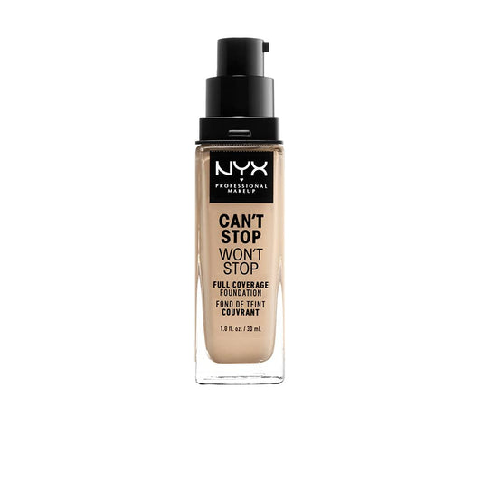 NYX Can't Stop Won't Stop foundation front view showing matte finish and longwear benefit