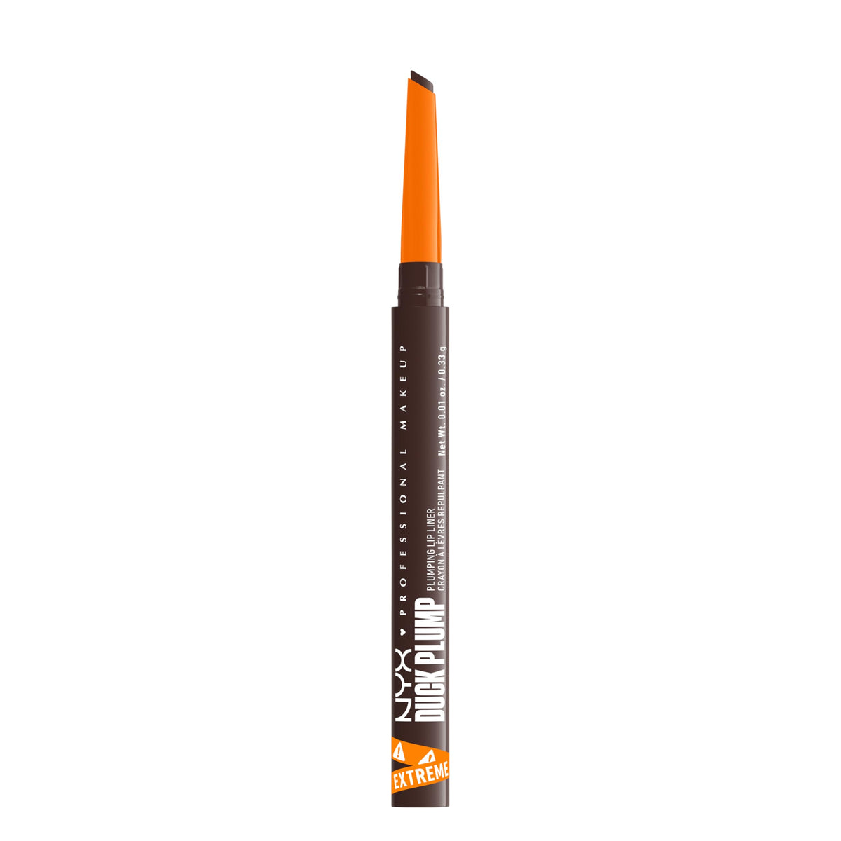 NYX PROFESSIONAL MAKEUP front packaging of Duck Plump liner shows shade and benefit