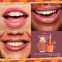 NYX PROFESSIONAL MAKEUP close-up on lips wearing Lilac On Lock showing lifted appearance