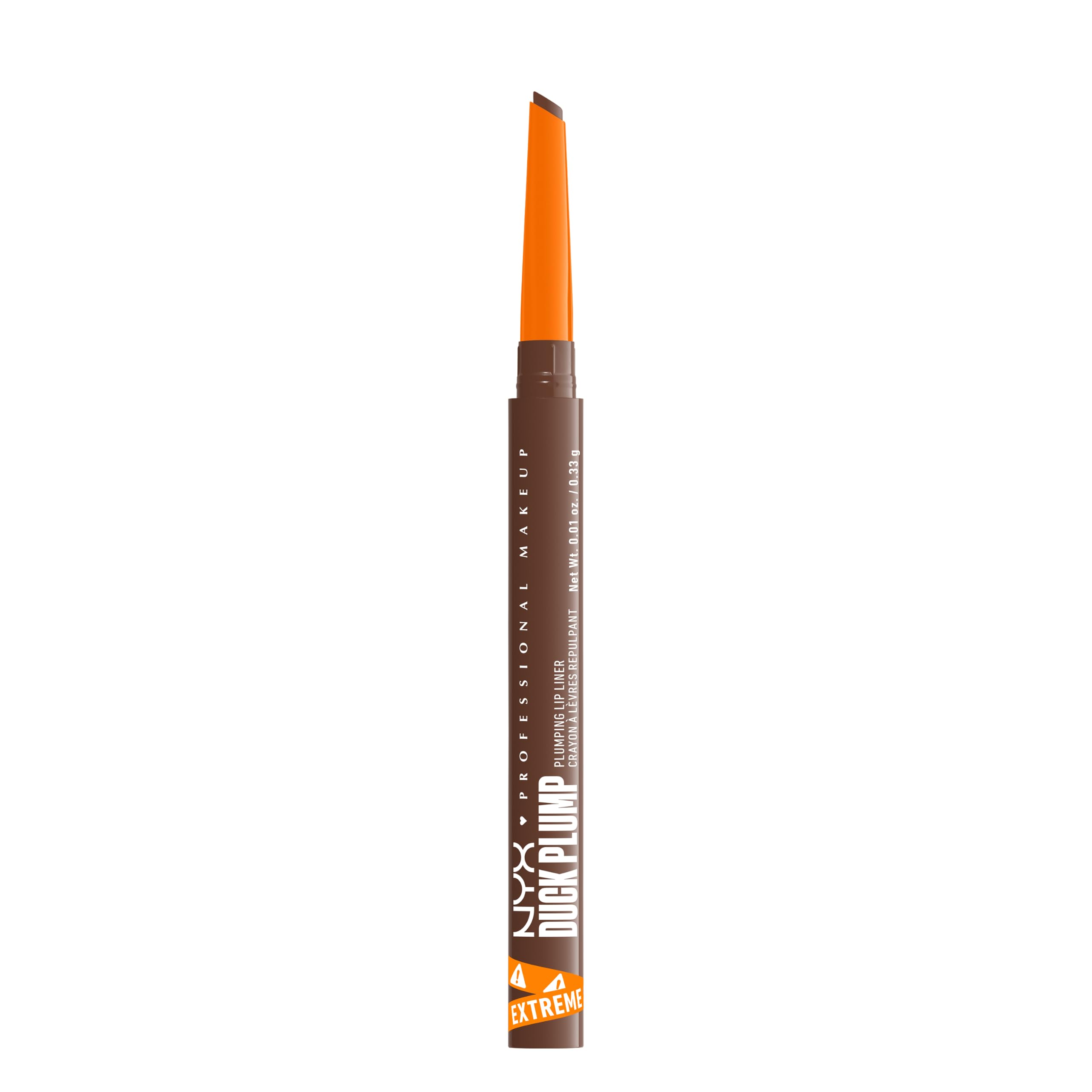 NYX PROFESSIONAL MAKEUP front packaging showing citrus-brown liner and brand trust