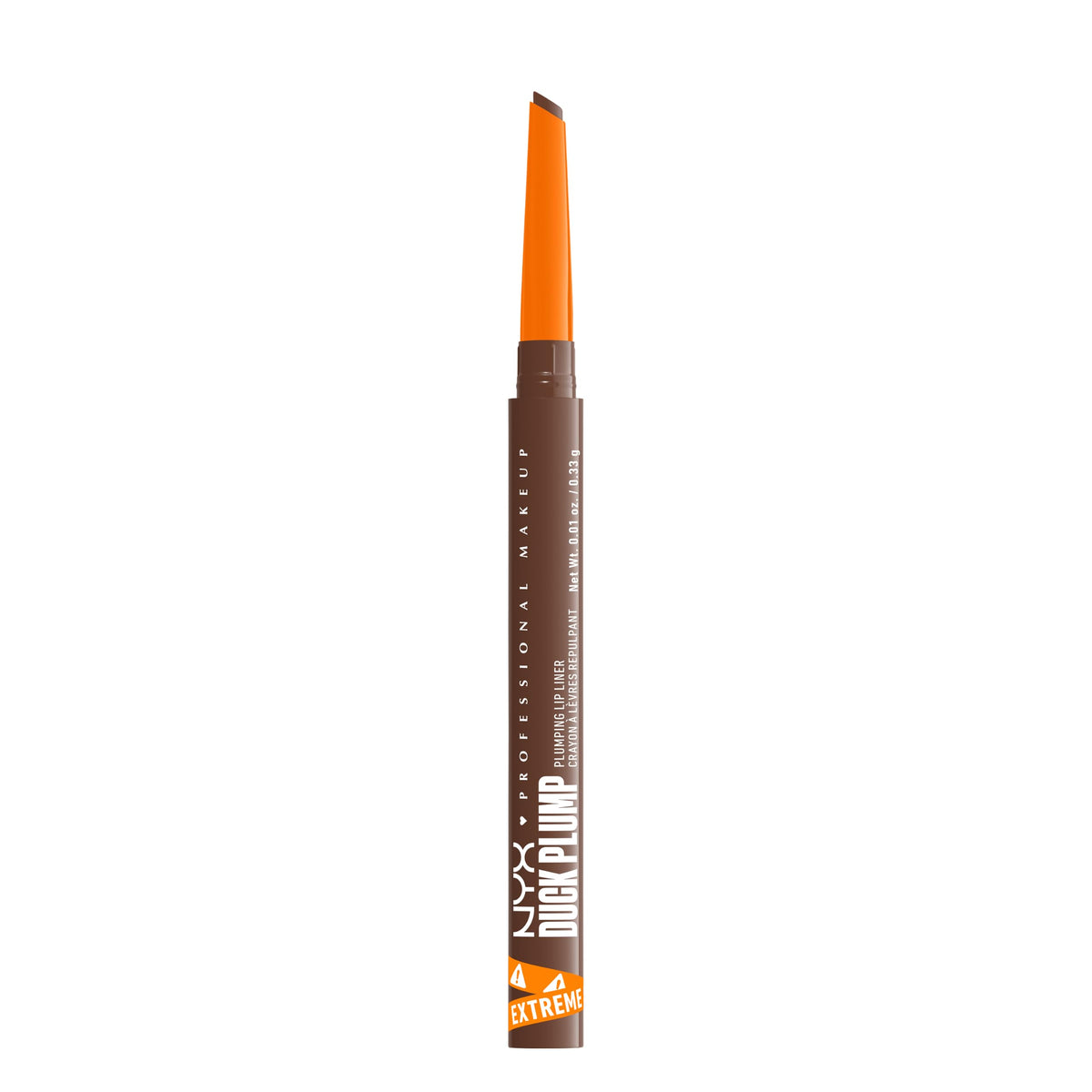 NYX PROFESSIONAL MAKEUP front packaging showing citrus-brown liner and brand trust