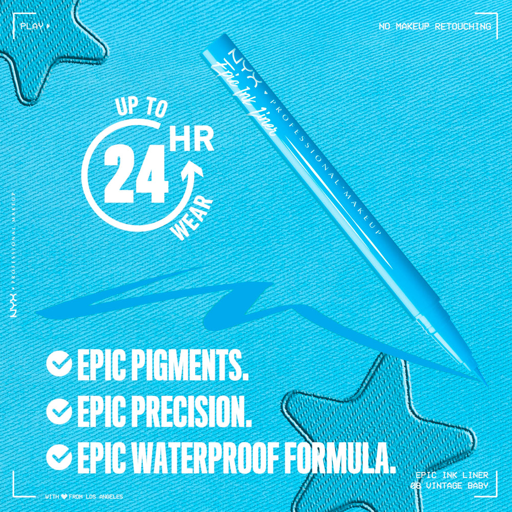 NYX Epic Ink Liner felt-tip close-up demonstrating precision for crisp lines