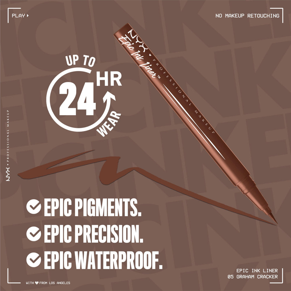 NYX PROFESSIONAL MAKEUP wrist comparison showing liner scale and true color