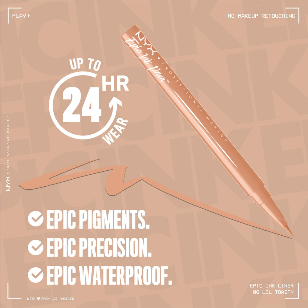 NYX PROFESSIONAL MAKEUP subtle nude liner applied to upper lash line enhancing eyes