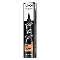 NYX Professional Makeup pen next to ruler showing slim size and portability