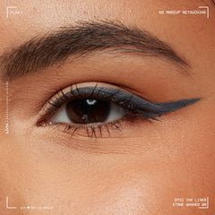 NYX PROFESSIONAL MAKEUP eyeliner applied on eye showing clean winged finish