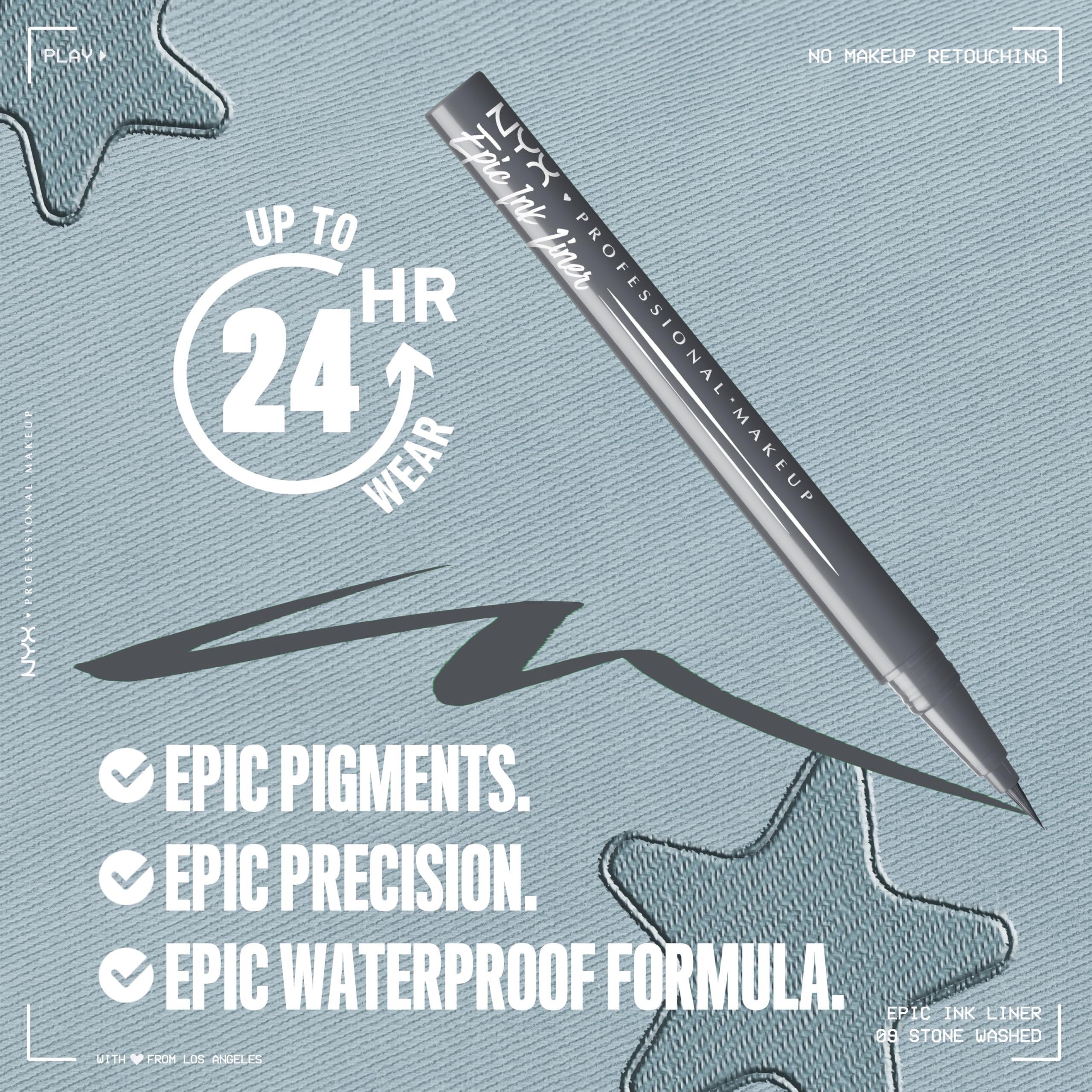 NYX PROFESSIONAL MAKEUP pen tip close-up illustrating precision for crisp lines