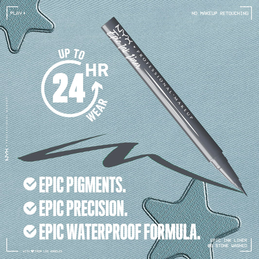 NYX PROFESSIONAL MAKEUP pen tip close-up illustrating precision for crisp lines