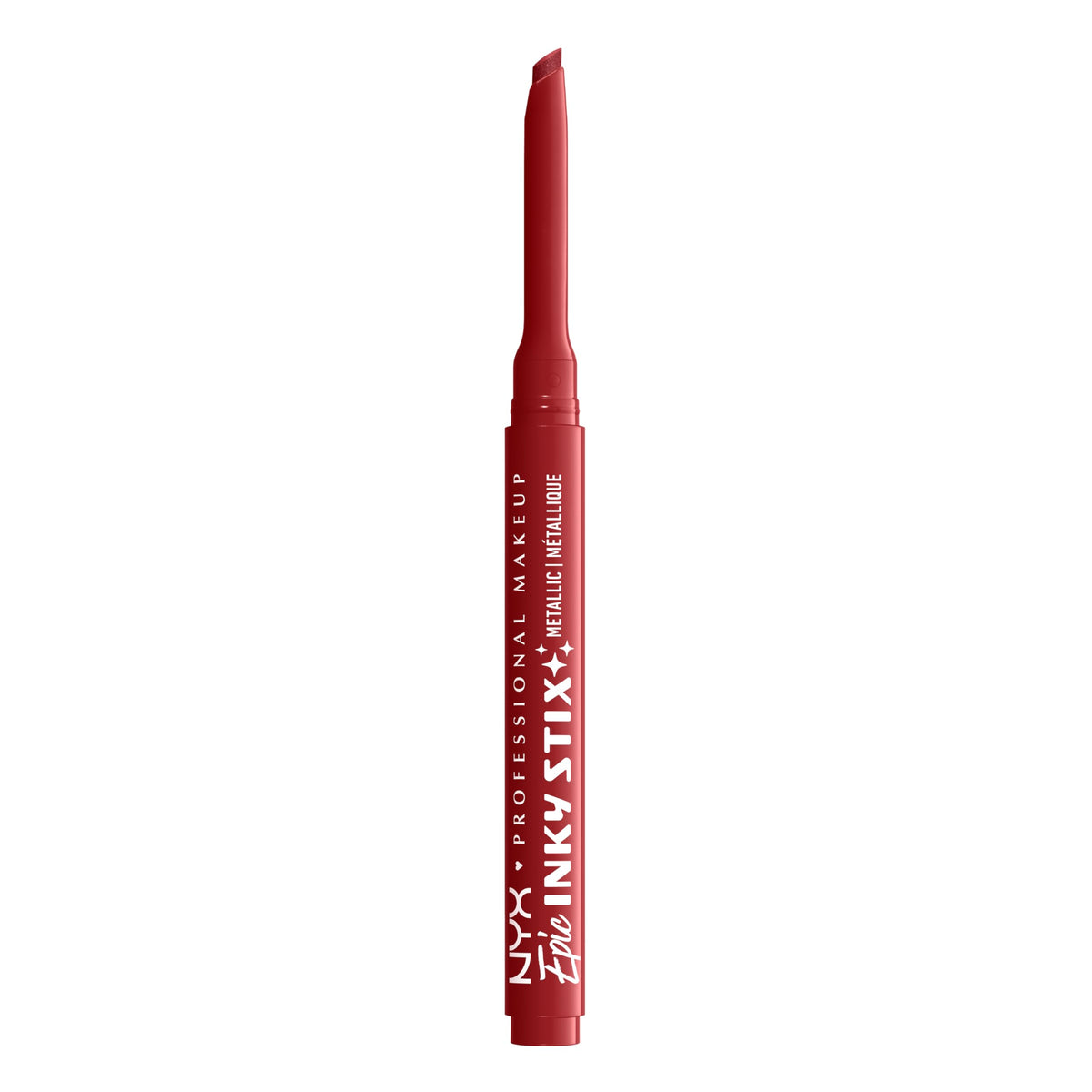 NYX PROFESSIONAL MAKEUP front packaging showing Robotic Red for bold color