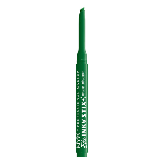 NYX PROFESSIONAL MAKEUP front view of Electric Emerald eyeliner showing product benefit of precise application