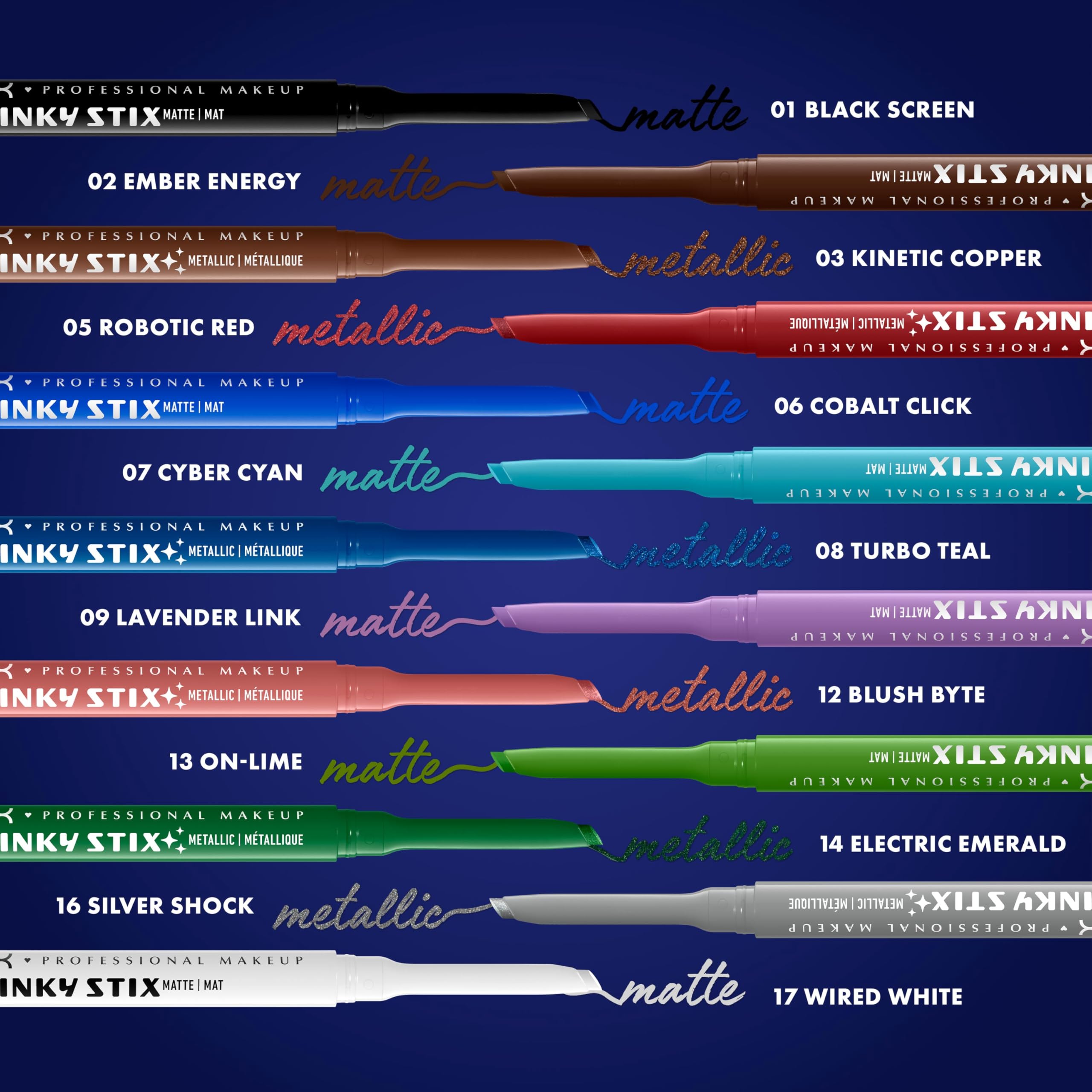 NYX PROFESSIONAL MAKEUP eyeliner beside coin showing compact size and portability