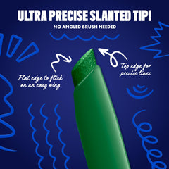 NYX PROFESSIONAL MAKEUP texture swipe showing rich metallic-green payoff and smooth glide
