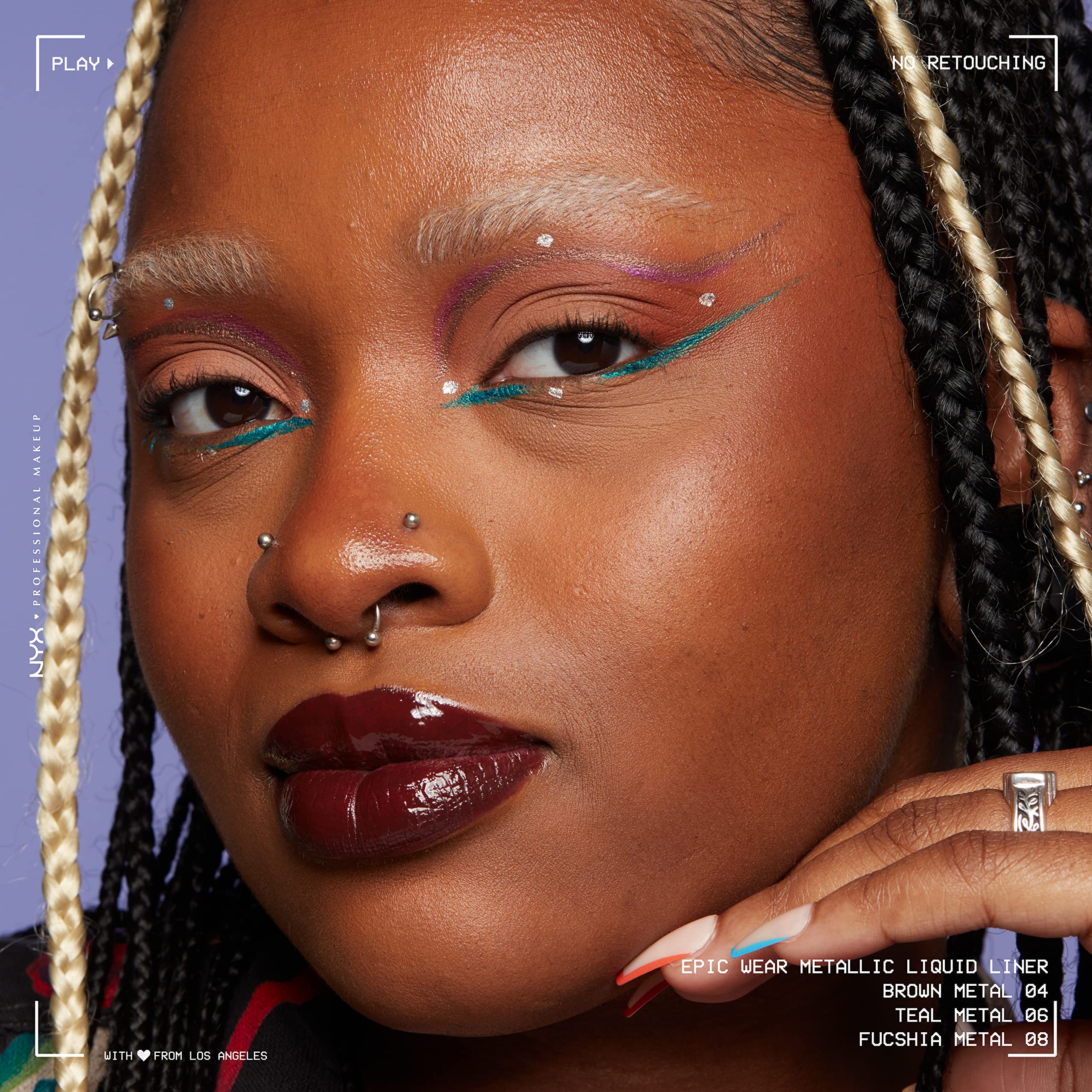 NYX PROFESSIONAL MAKEUP applied on eyelid showing long-wear shimmer benefit