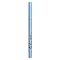 NYX PROFESSIONAL MAKEUP model applying Chill Blue winged liner, crisp long‑lasting line