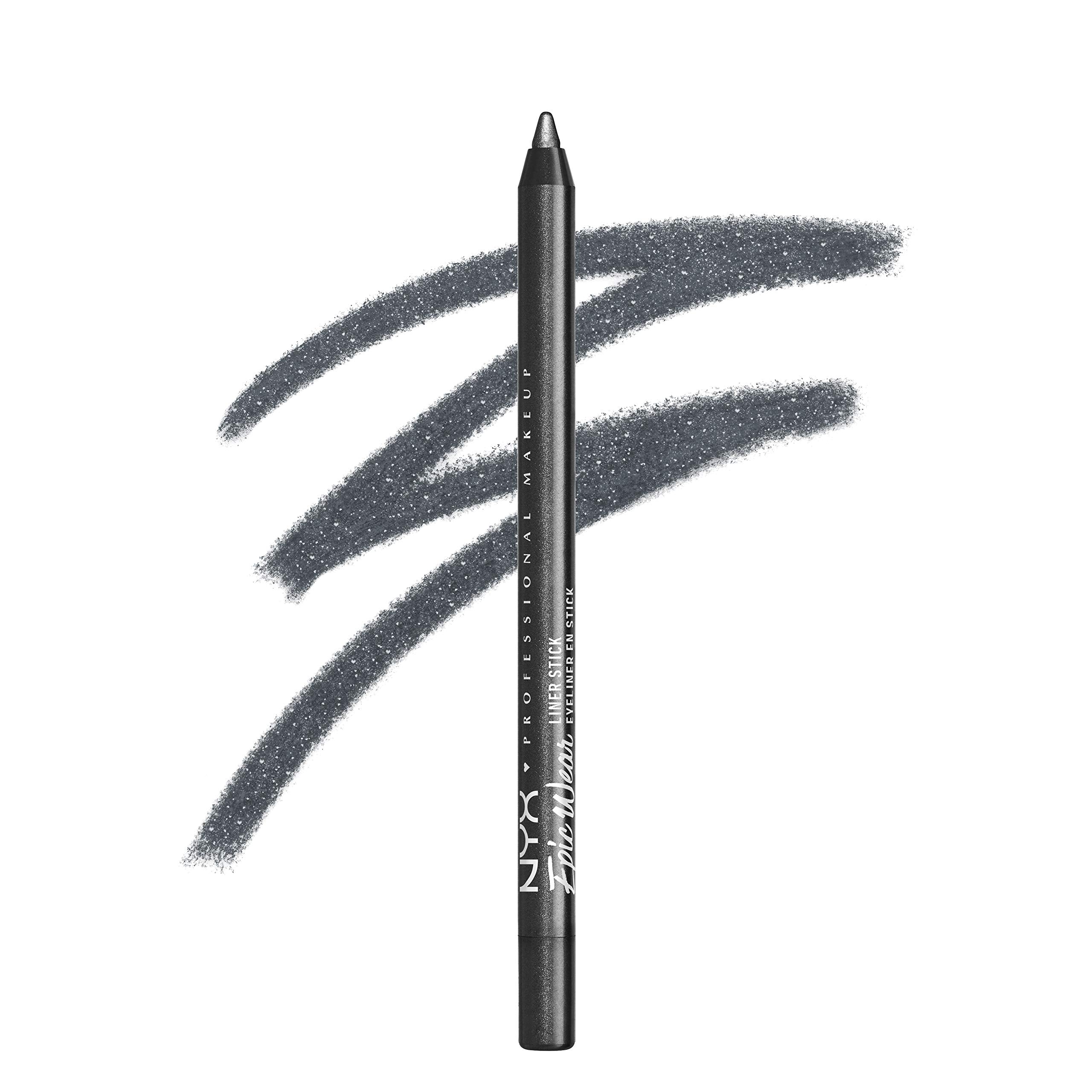 NYX PROFESSIONAL MAKEUP front view of Gunmetal Gaze liner showcasing bold metallic finish and precision