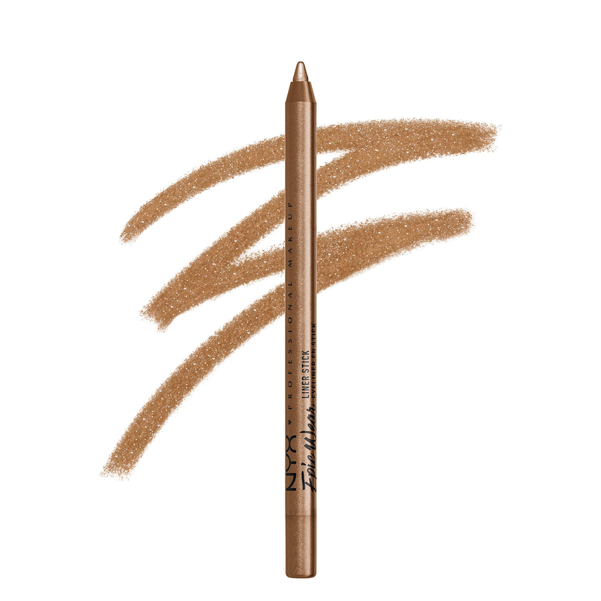 NYX PROFESSIONAL MAKEUP front packaging showing Gilded Taupe eyeliner benefits