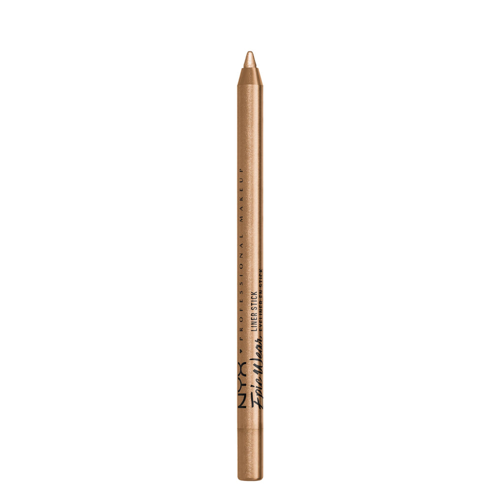 NYX PROFESSIONAL MAKEUP Epic Wear Liner Stick front view showing gold shade and packaging benefit long-lasting color