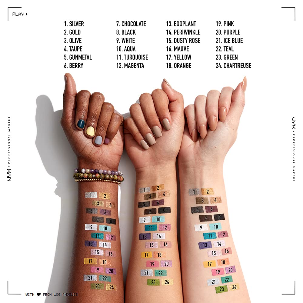 NYX PROFESSIONAL MAKEUP application closeup demonstrating smooth glide for crisp winged lines