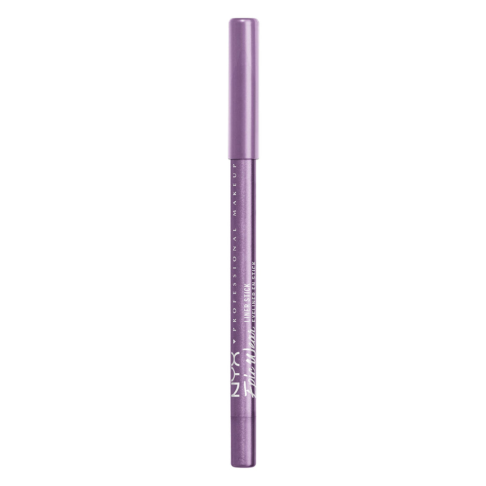 NYX PROFESSIONAL MAKEUP applied as eyeliner on eye showing long-lasting dramatic purple finish