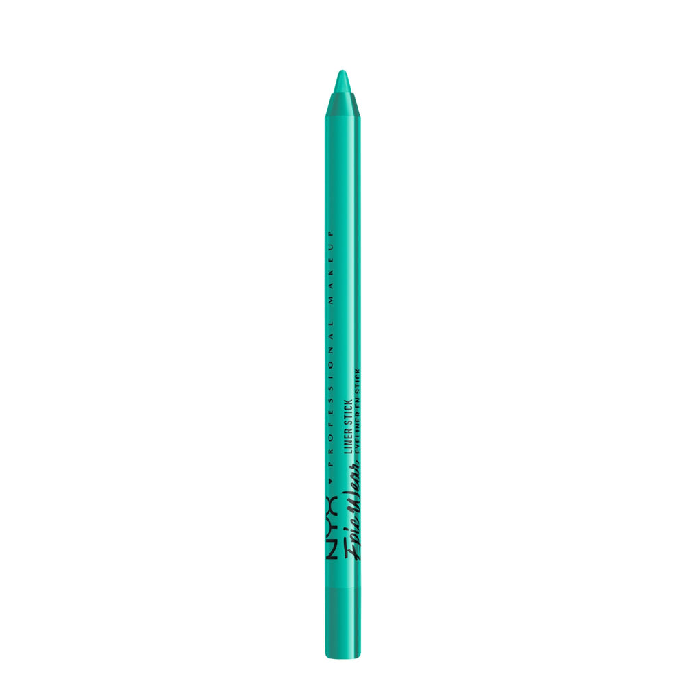 NYX PROFESSIONAL MAKEUP front packaging showing product and Blue Trip color, clear branding benefit