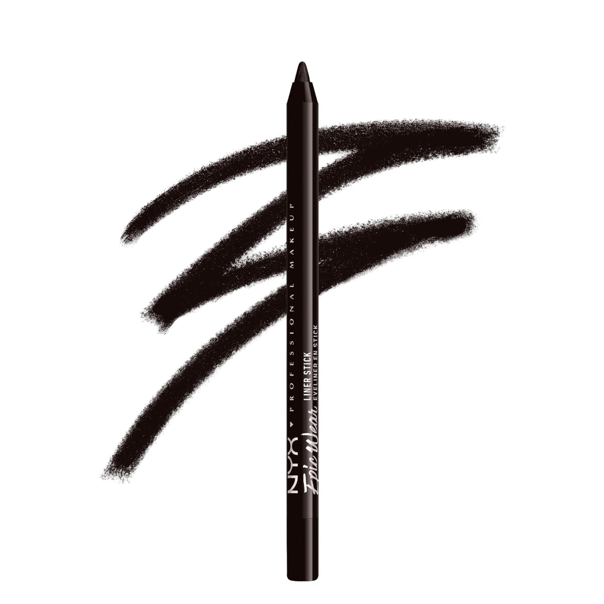 NYX PROFESSIONAL MAKEUP pencil front view showing Burnt Sienna shade and packaging benefit