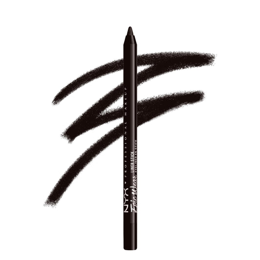 NYX PROFESSIONAL MAKEUP pencil front view showing Burnt Sienna shade and packaging benefit