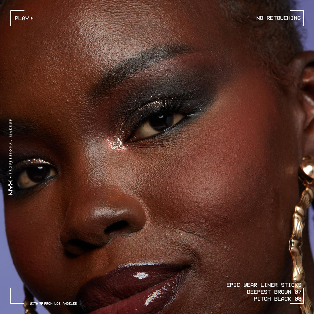 NYX PROFESSIONAL MAKEUP Epic Wear Liner Stick used to create a sharp winged eyeliner look