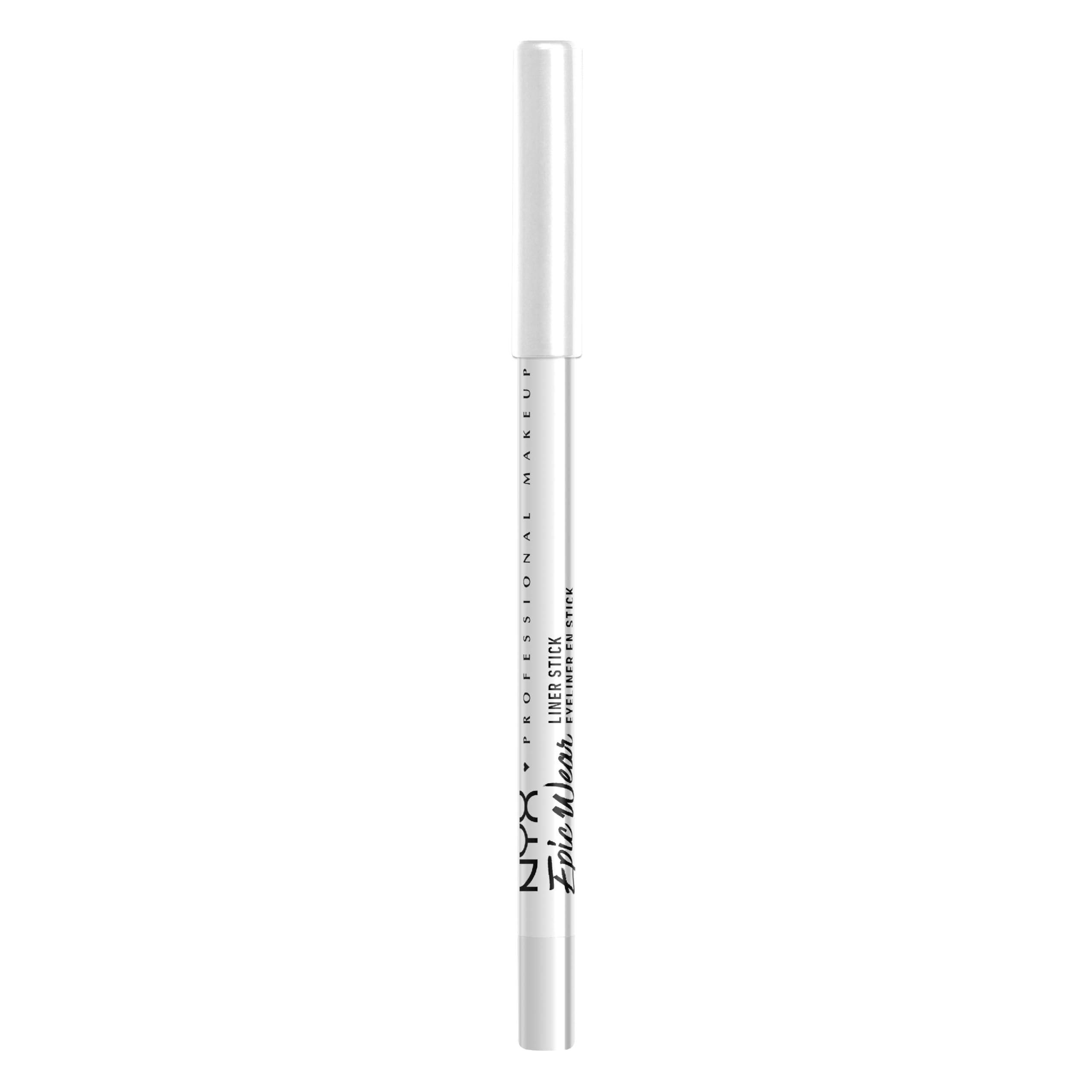 NYX PROFESSIONAL MAKEUP Pure White liner used to create a sharp winged eyeliner for bold contrast