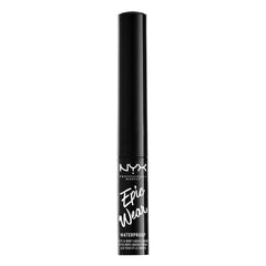 NYX PROFESSIONAL MAKEUP size comparison next to coin showing travel-friendly compact liner