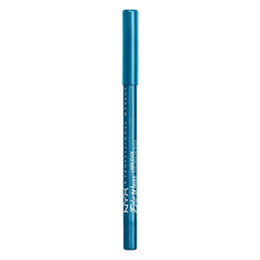 NYX PROFESSIONAL MAKEUP eyeliner applied on model showing bold turquoise accent and long-wear impact