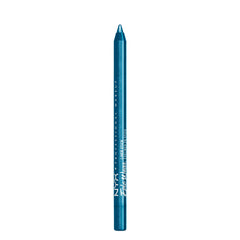 NYX PROFESSIONAL MAKEUP turquoise pencil front view showing sleek packaging and precise tip benefit bold control
