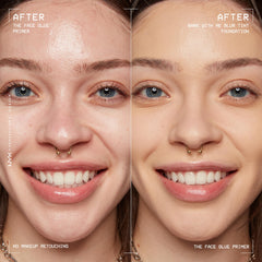 NYX The Face Glue with foundation on top showing enhanced makeup grip benefit