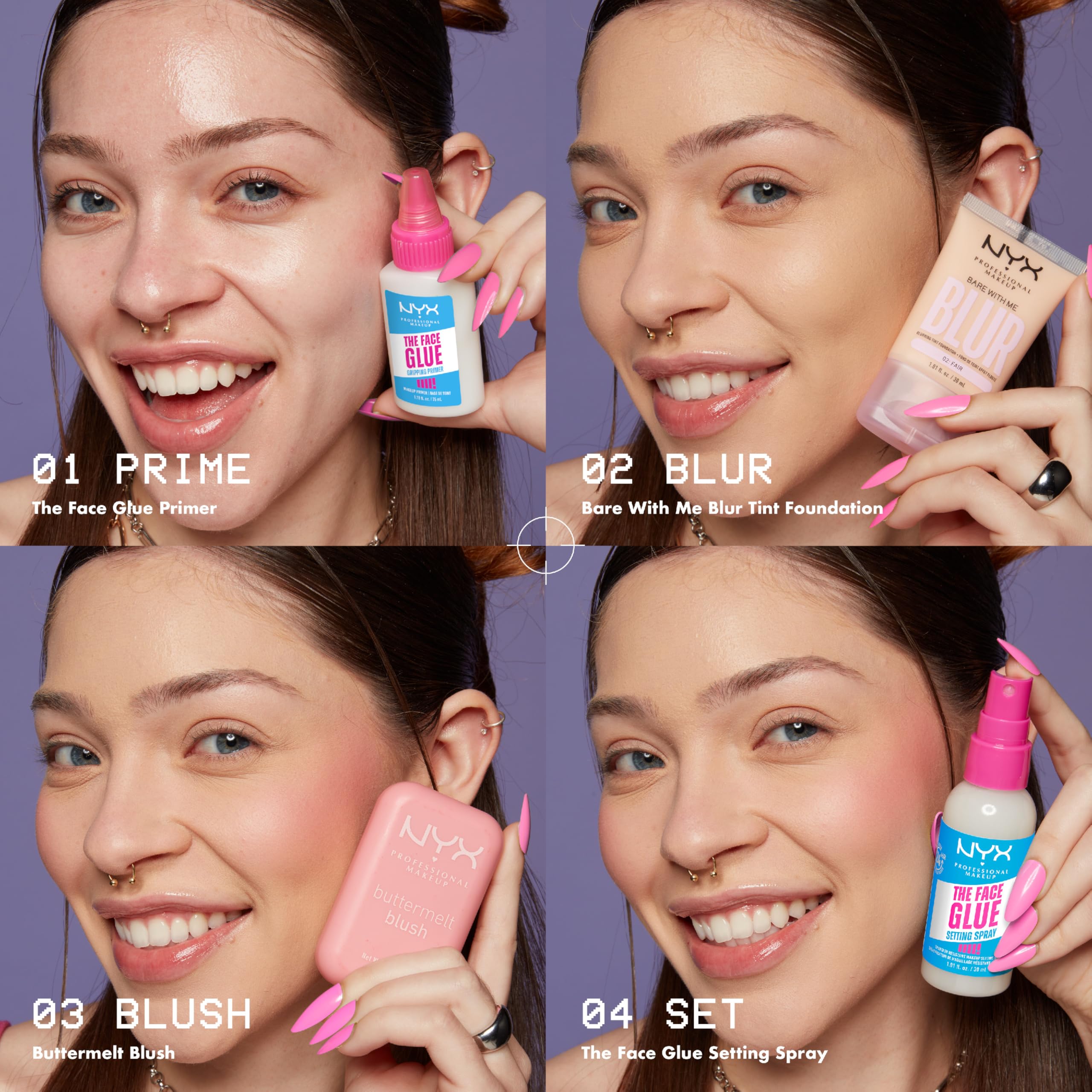 NYX PROFESSIONAL MAKEUP held next to hand showing compact portable size