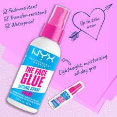 NYX PROFESSIONAL MAKEUP mist in motion demonstrating even coverage benefit