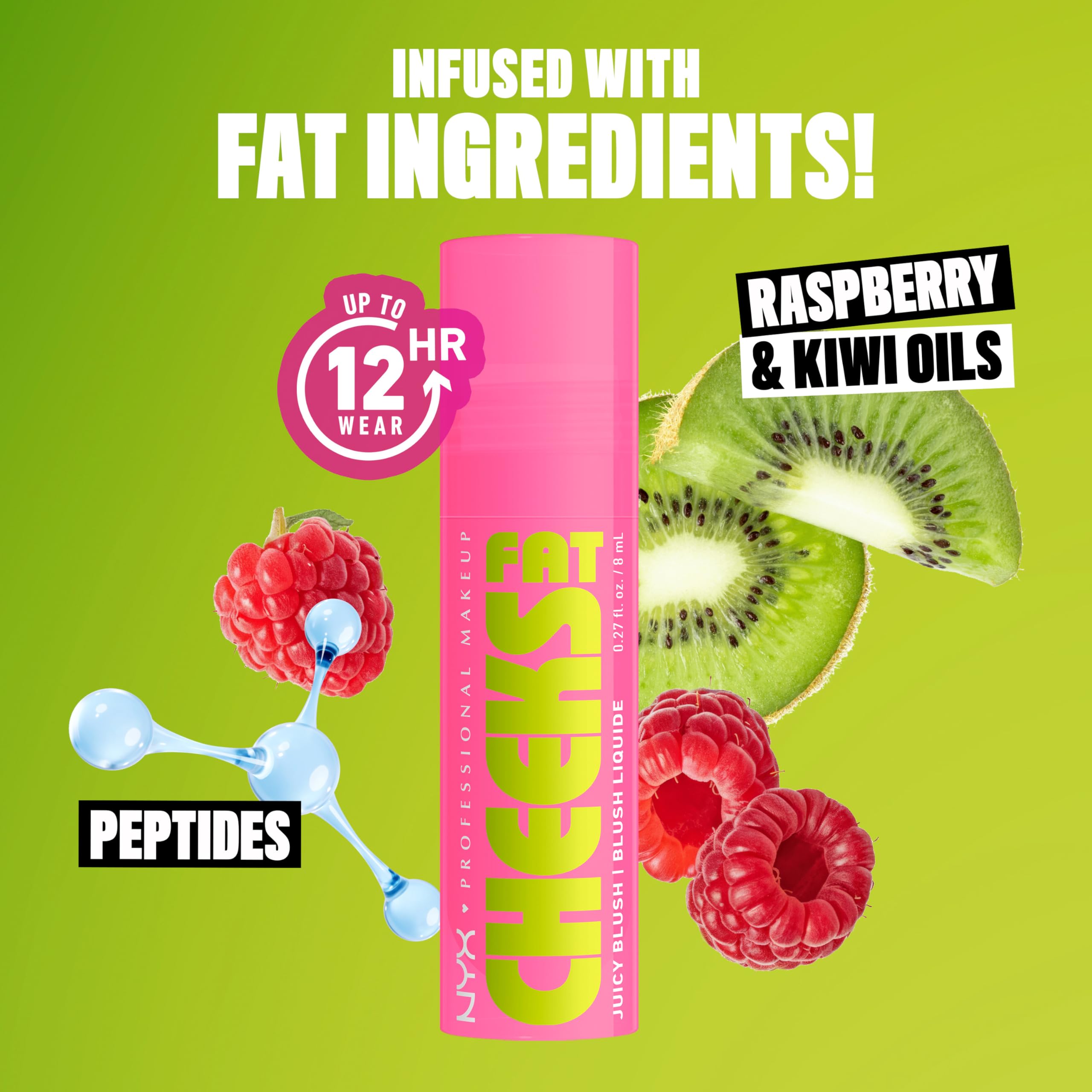 NYX Fat Cheeks in hand to show size and portability, convenient travel benefit